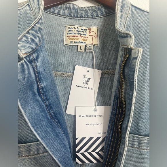 Nwt Free people x Sandrine Rose Denim Jumpsuit Size Large - Picture 6 of 11